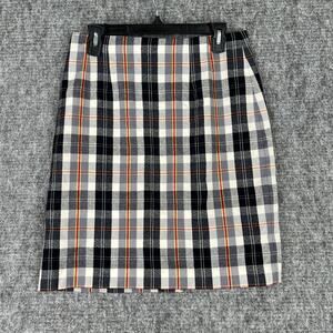 JG Hook Skirt Womens 8P Petite Wool Plaid Business Straight Pencil‎ Short